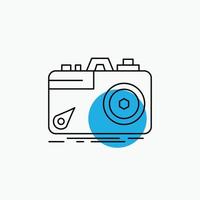 Camera. photography. capture. photo. aperture Line Icon vector