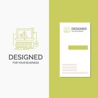 Business Logo for Computer. crash. error. failure. system. Vertical Green Business .Visiting Card template. Creative background vector illustration