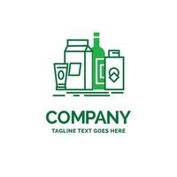 packaging. Branding. marketing. product. bottle Flat Business Logo template. Creative Green Brand Name Design. vector