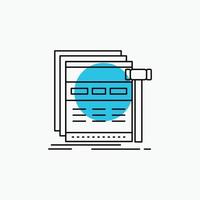 Internet. page. web. webpage. wireframe Line Icon vector