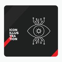 Red and Black Creative presentation Background for Infrastructure. monitoring. surveillance. vision. eye Line Icon vector