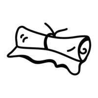 Trendy hand drawn icon of scroll vector