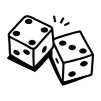 Hand drawn premium icon of dices vector