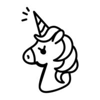 A captivating doodle icon of unicorn vector