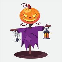 una ilustración de la calabaza de halloween. calabaza naranja con sonrisa para tu diseño para la festividad de halloween. vector