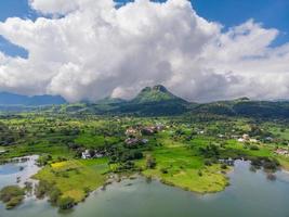 landscape with lake and mountains in Maharashtra photo