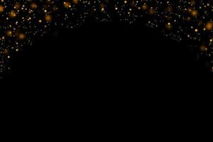 Gold glittering stars dust and bokeh background. Abstract christmas glow light texture. photo