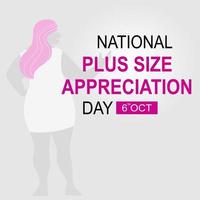 National plus size appreciation day banner, flat vector illustraion. Design for poster and banner.