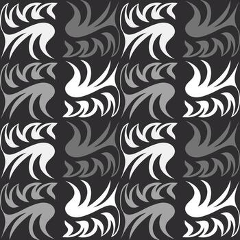 Abstract art black and white pattern and background. design for men shirt design, two tone pattern. vector seamless pattern.