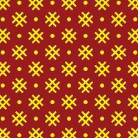 yellow hash tags and dots on red background flat pattern design vector