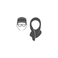 Islamic students icon logo design illustration vector