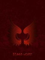 Vector illustration of red angel wings tattoo