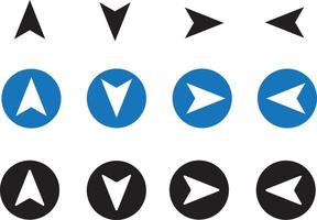 Vector compass icons of north, south, east and west direction. Map symbol. Arrow icon. Vector illustration.