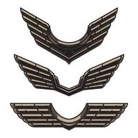 3 different wing shapes vector