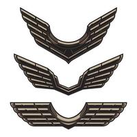 3 different wing shapes vector