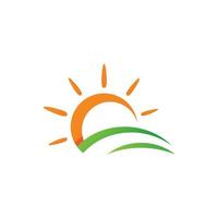 sun farm logo Vector icon design illustration