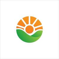 sun farm logo Vector icon design illustration