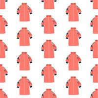 Seamless pattern with red down jacket. vector illustration