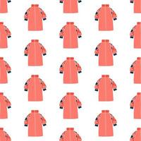 Seamless pattern with red down jacket. vector illustration