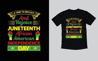 diseño de camiseta de tipografía del diecinueve, celebración del diecinueve, feliz día del diecinueve, historia negra vector