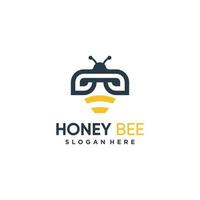 diseño de logotipo de abeja de miel con una idea creativa y única vector