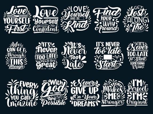 Hand Drawing Motivational Quotes Design Bundle