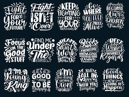 Hand Drawing Motivational Quotes Design Bundle
