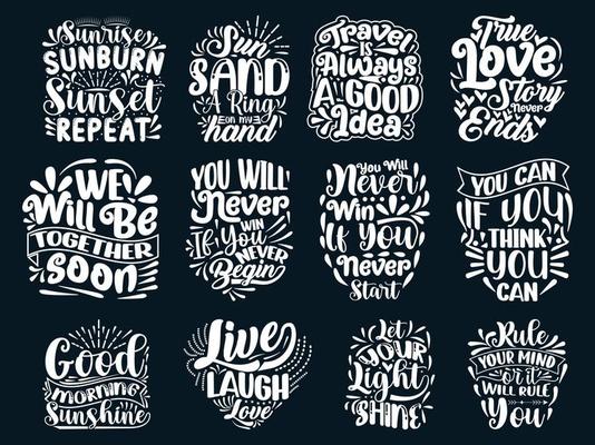 Hand Drawing Motivational Quotes Design Bundle