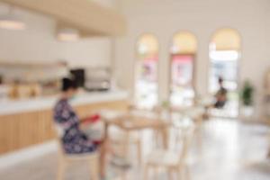 Coffee shop or cafe restaurant interior blur for background photo