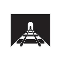 Railway in tunnel icon. tunnel railway vector