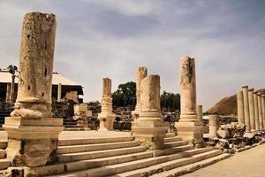 A view of the old Roman Town of Beit Shean in Israel photo