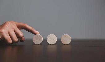 Blank wood cube or wooden block object for background use with copy space. Circle or square box toys for inserting concept icon symbol of business education strategy success. geometry for creativity. photo