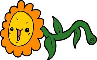 doodle character cartoon flower vector