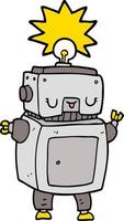 doodle character cartoon robot vector