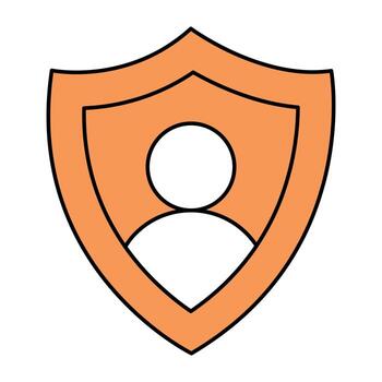 An editable design icon of security shield vector