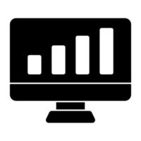 A premium download icon of online data analytics vector