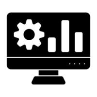 A premium download icon of online data analytics vector