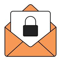 Modern design icon of secure mail vector