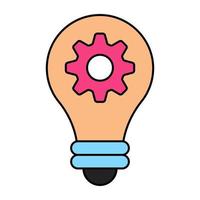 A flat design icon of idea generation vector