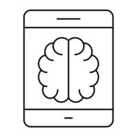 Premium download icon of mobile brain vector