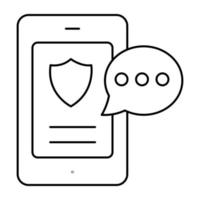 An icon design of mobile secure chat vector