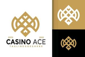 diseño de logotipo de casino as poker, vector de logotipos de identidad de marca, logotipo moderno, plantilla de ilustración vectorial de diseños de logotipos