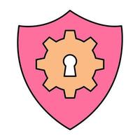 An editable design icon of security shield vector