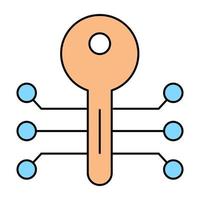 Encrypted key icon in editable design vector