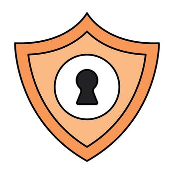 An editable design icon of security shield vector