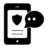 An icon design of mobile secure chat vector