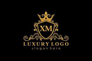 Initial XM Letter Royal Luxury Logo template in vector art for Restaurant, Royalty, Boutique, Cafe, Hotel, Heraldic, Jewelry, Fashion and other vector illustration.