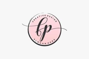 Initial FP handwriting logo with circle template vector signature, wedding, fashion, floral and botanical with creative template.
