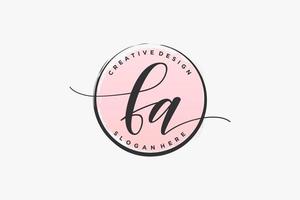 Initial FA handwriting logo with circle template vector signature, wedding, fashion, floral and botanical with creative template.