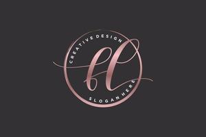 Initial FL handwriting logo with circle template vector signature, wedding, fashion, floral and botanical with creative template.